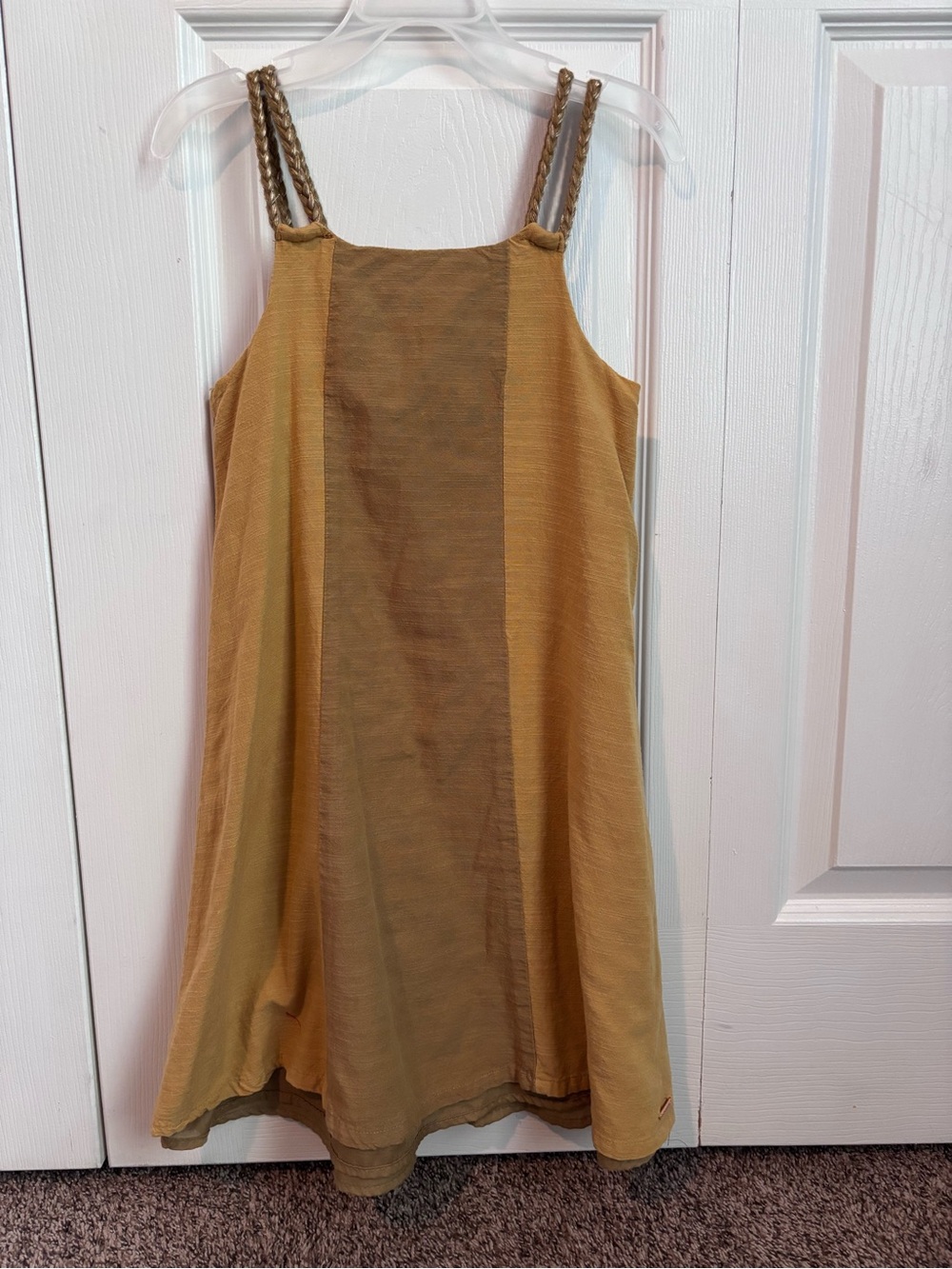 Tahari Mustard Yellow Braided-strap Casual Girls' Dress
